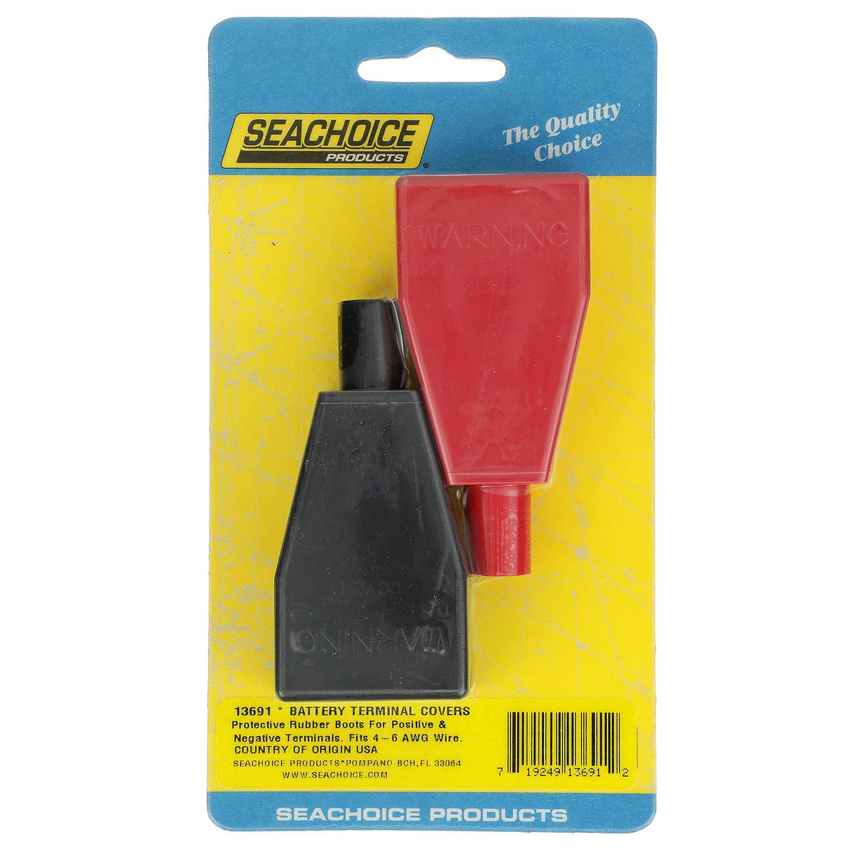 Seachoice Standard Rubber Battery Terminal Covers, Includes 1 Red and 1 Black