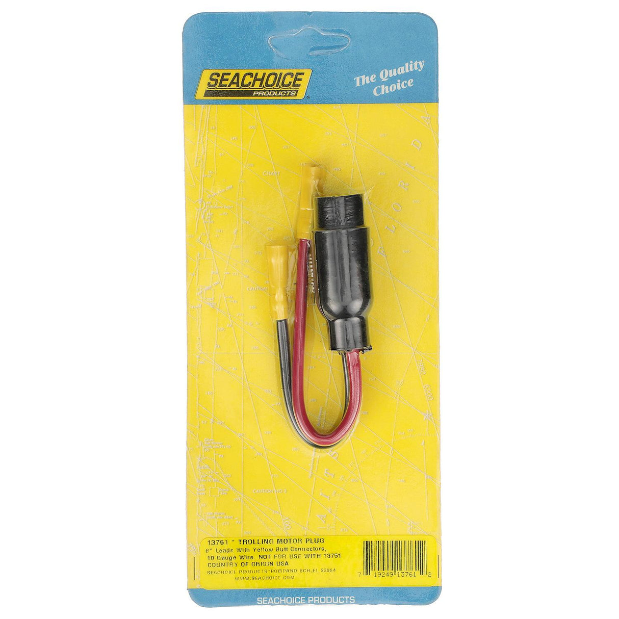 Seachoice Trolling Motor Plug, Straight Female, Motor Side, 6 in. Lead Wires