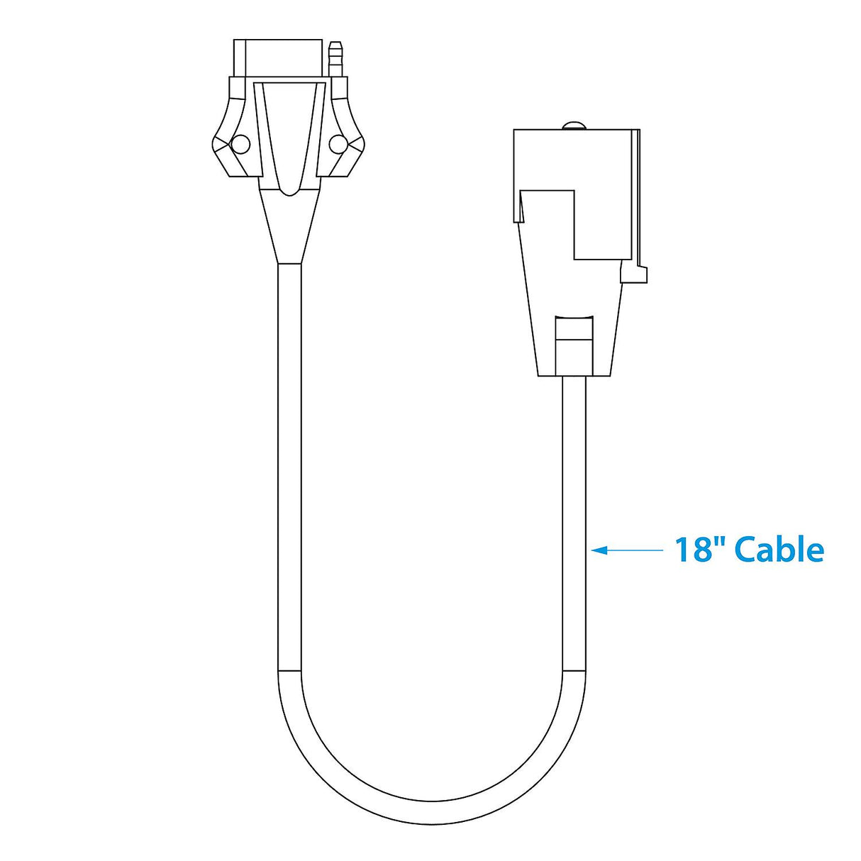Seachoice 7-Way Round to 5-Way Flat Cable Adapter, Boat Trailer, 18 in.