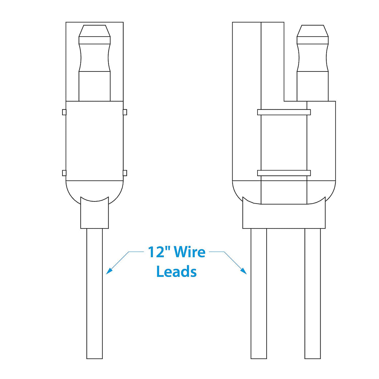 Seachoice 2 Pole Wire Connector, Male/Female, 12 In. Lead