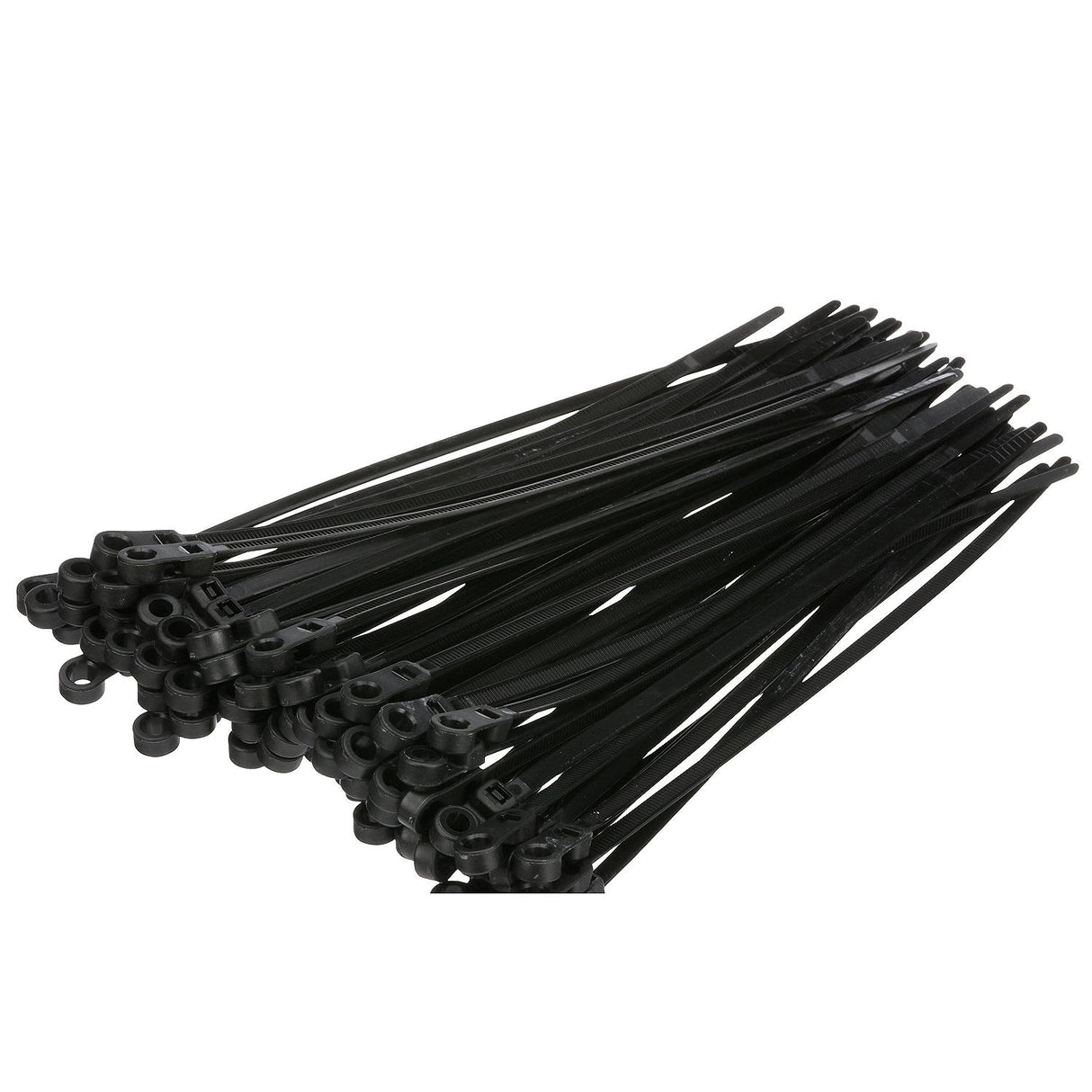 Seachoice 14171 Cable Ties, 8 In. Long, Mounting Design, 50 Lbs. Max Load, UV Black, Pack of 100