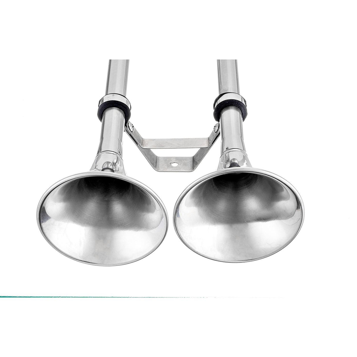 Seachoice 14631 Dual Trumpet Electric Horn, Stainless Steel, 123 dB Rating, 24V, 5 Max Amps. 18-1/2 in. L X 8 in. W X 5 in. H