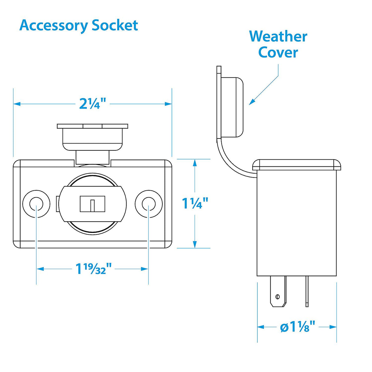 Seachoice Accessory Plug and Socket, 12V Spotlight