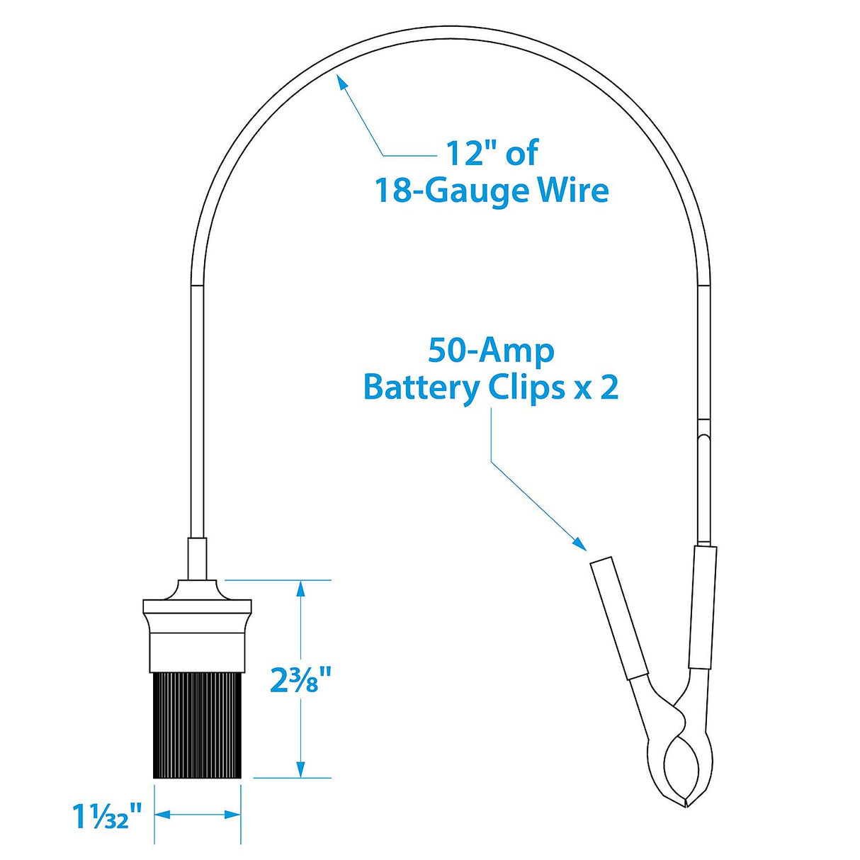 Seachoice Adapter Plug to Battery Cigarette Lighter, 12V