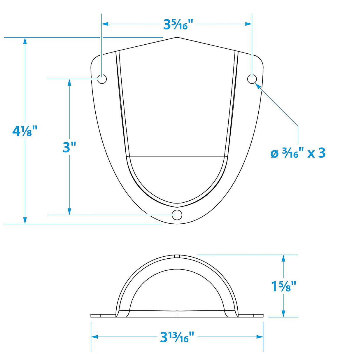 Seachoice Clam Shell Vent, 3-3/4 In. X 3-3/4 In., Stainless Steel