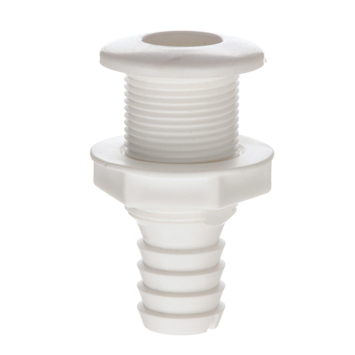 Seachoice Thru-Hull Connector w/ Broad Flange, Fits 1 In. ID Hose, 1-1/4 In. Max Hull