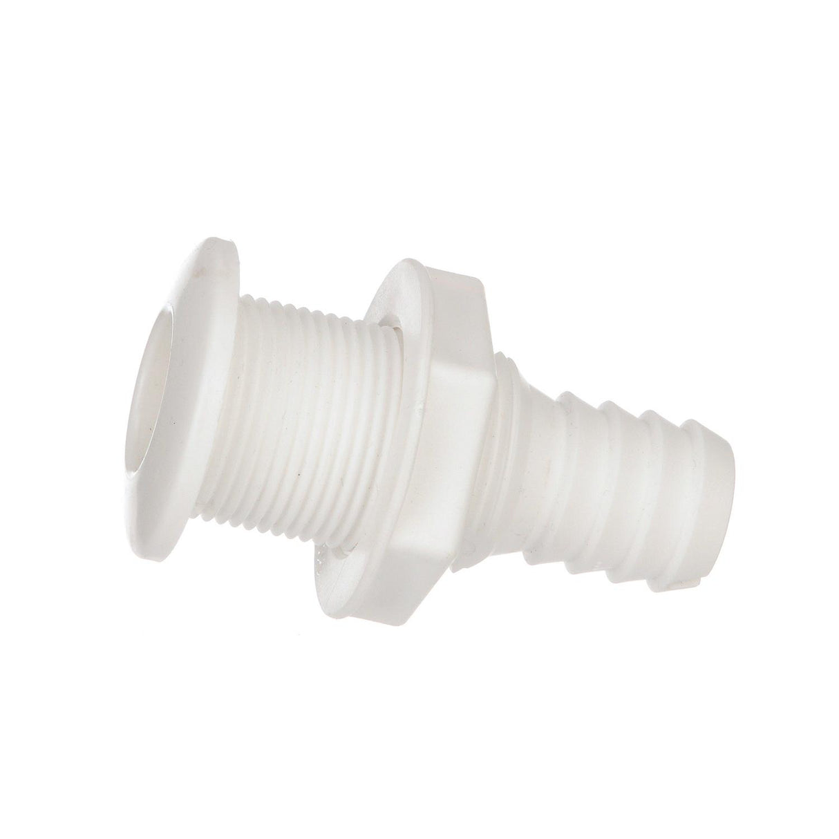 Seachoice Thru-Hull Connector w/ Broad Flange, Fits 1 In. ID Hose, 1-1/4 In. Max Hull