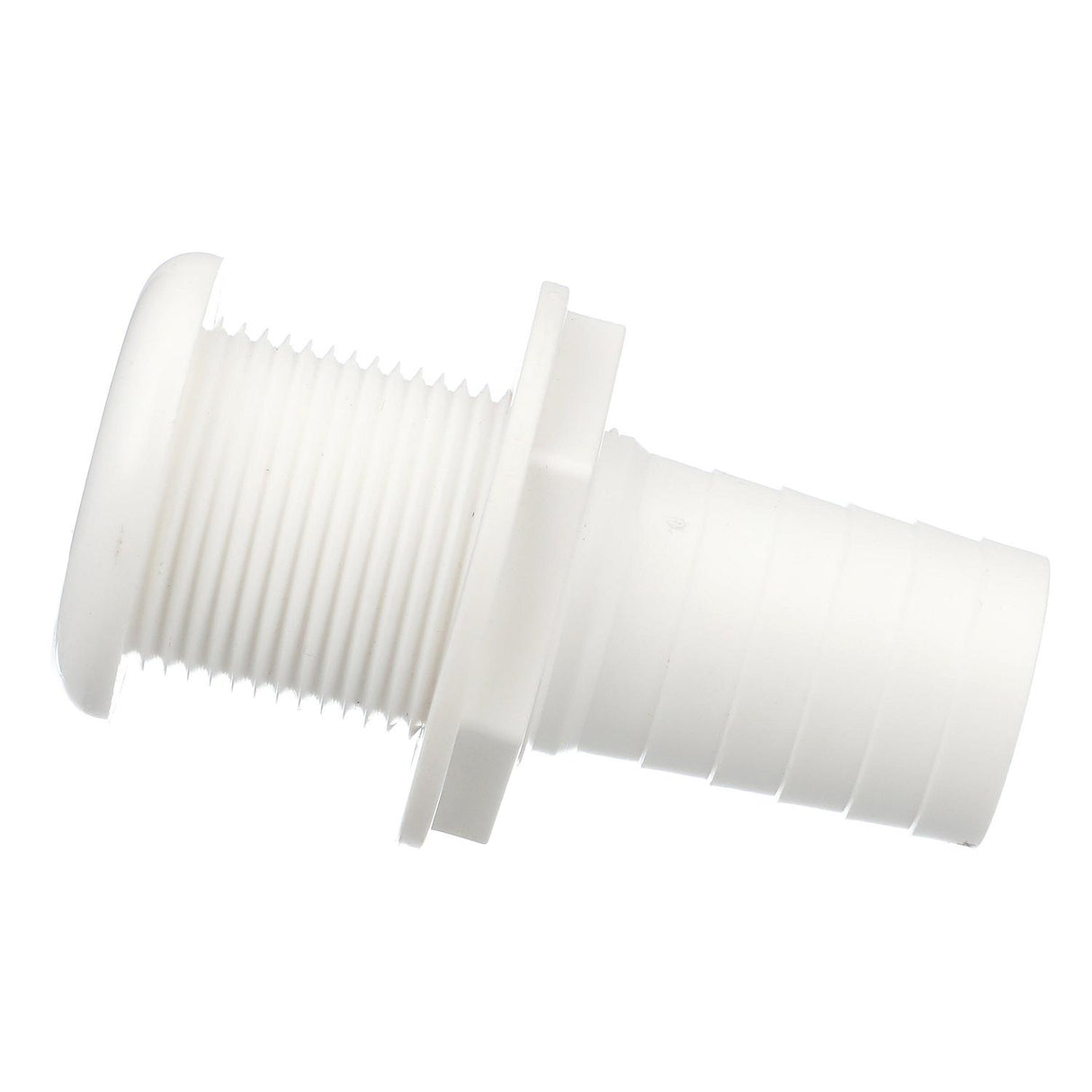 Seachoice 18091 Thru-Hull Connector w/ Broad Flange, White Finish, 1.125 In.