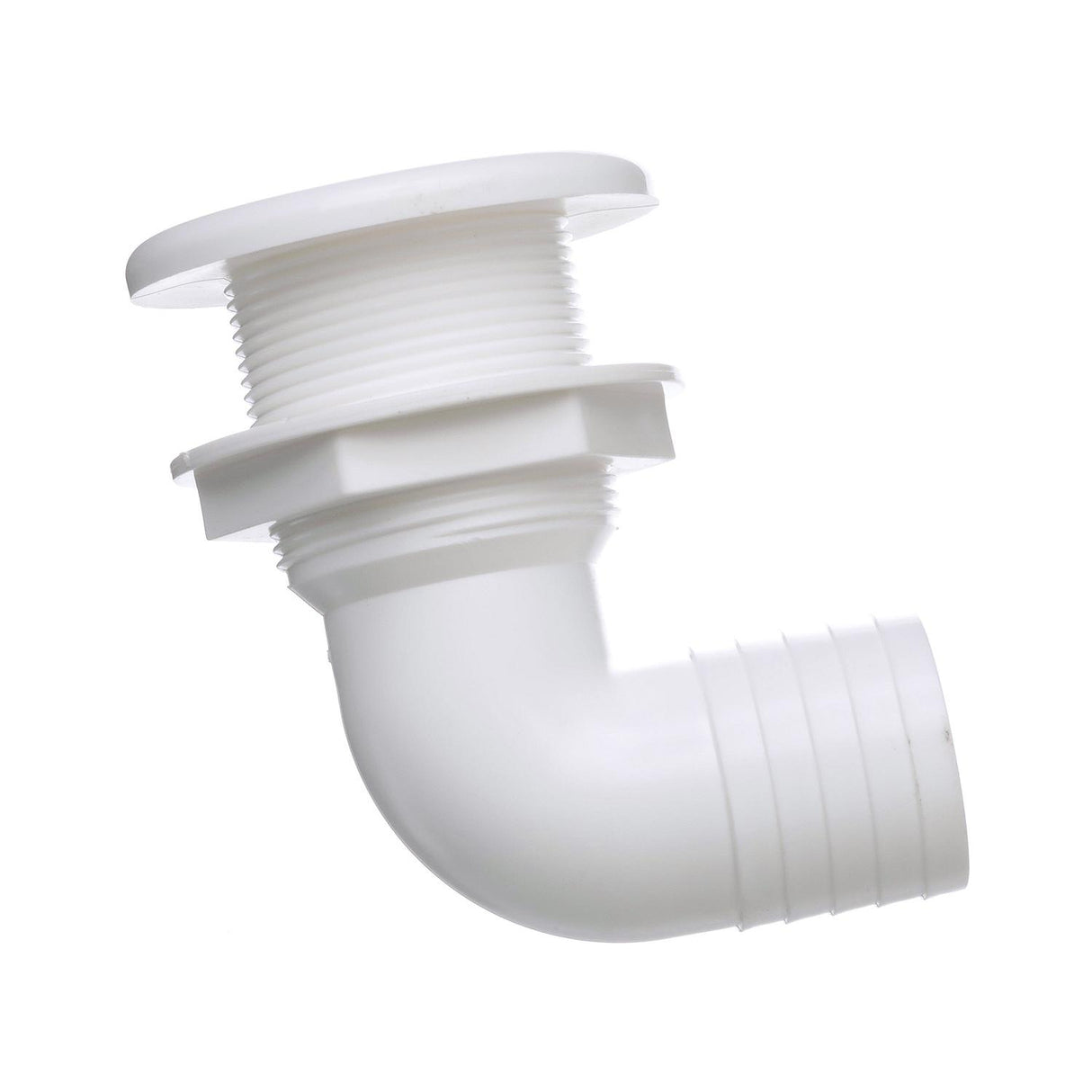 Seachoice 90-Degree Thru-Hull Connector, Fits 1-1/2 in. ID Hose, 1-3/8 in. Max Hull