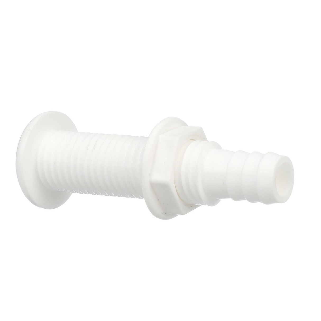 Seachoice Polypropylene Extra Long Thru-Hull Connector for 3/4 in. ID Hose, White Finish