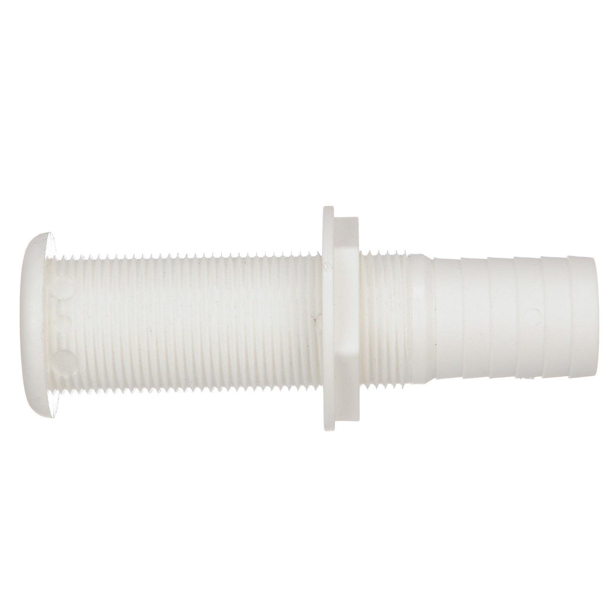 Seachoice Extra Long Thru-Hull Fitting w/ Broad Flange For 1-1/8 In. ID Hose, 3 In. Long Thread