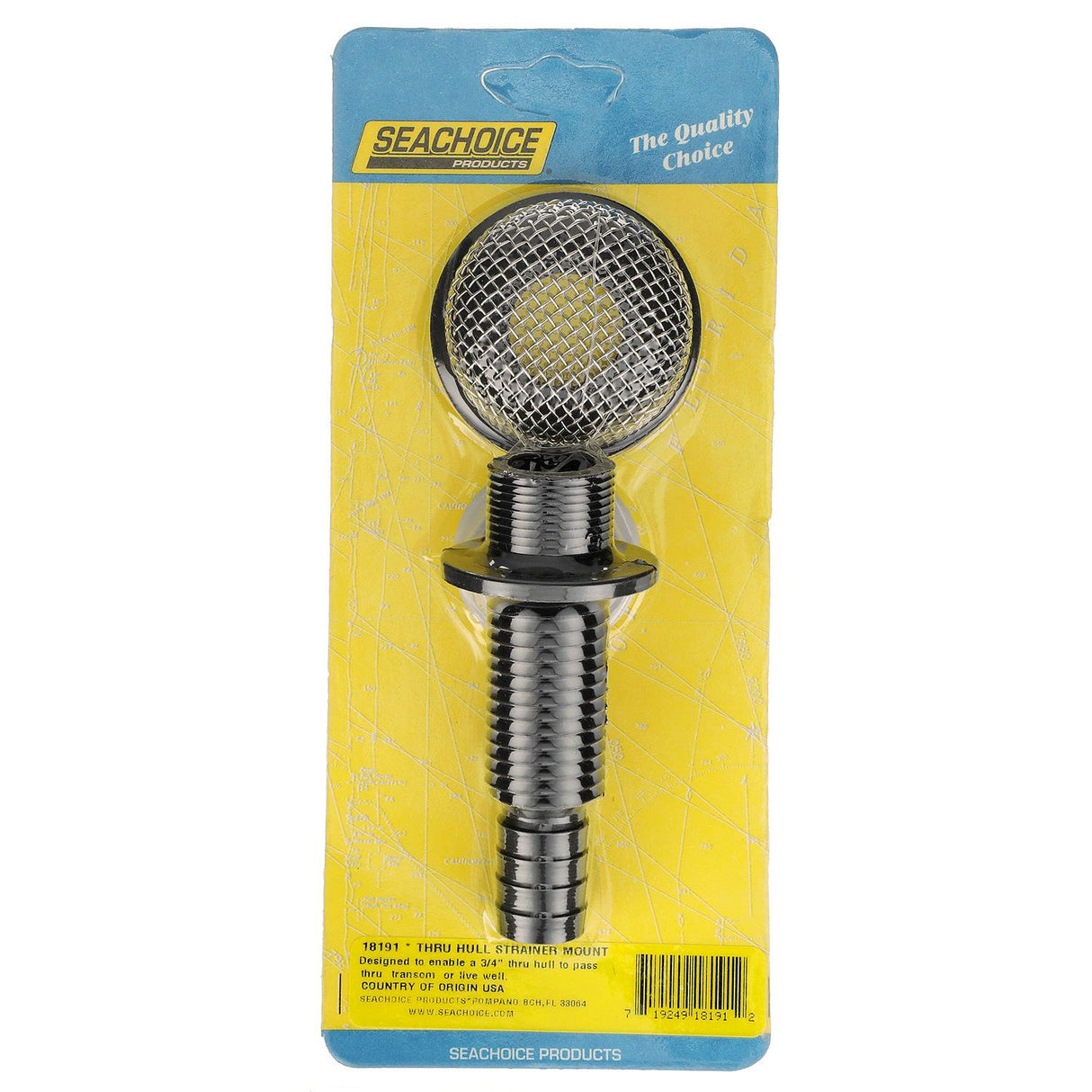 Seachoice Thru-Hull Strainer Mount With Aerator Screen, Fits 3/4 In. Hose