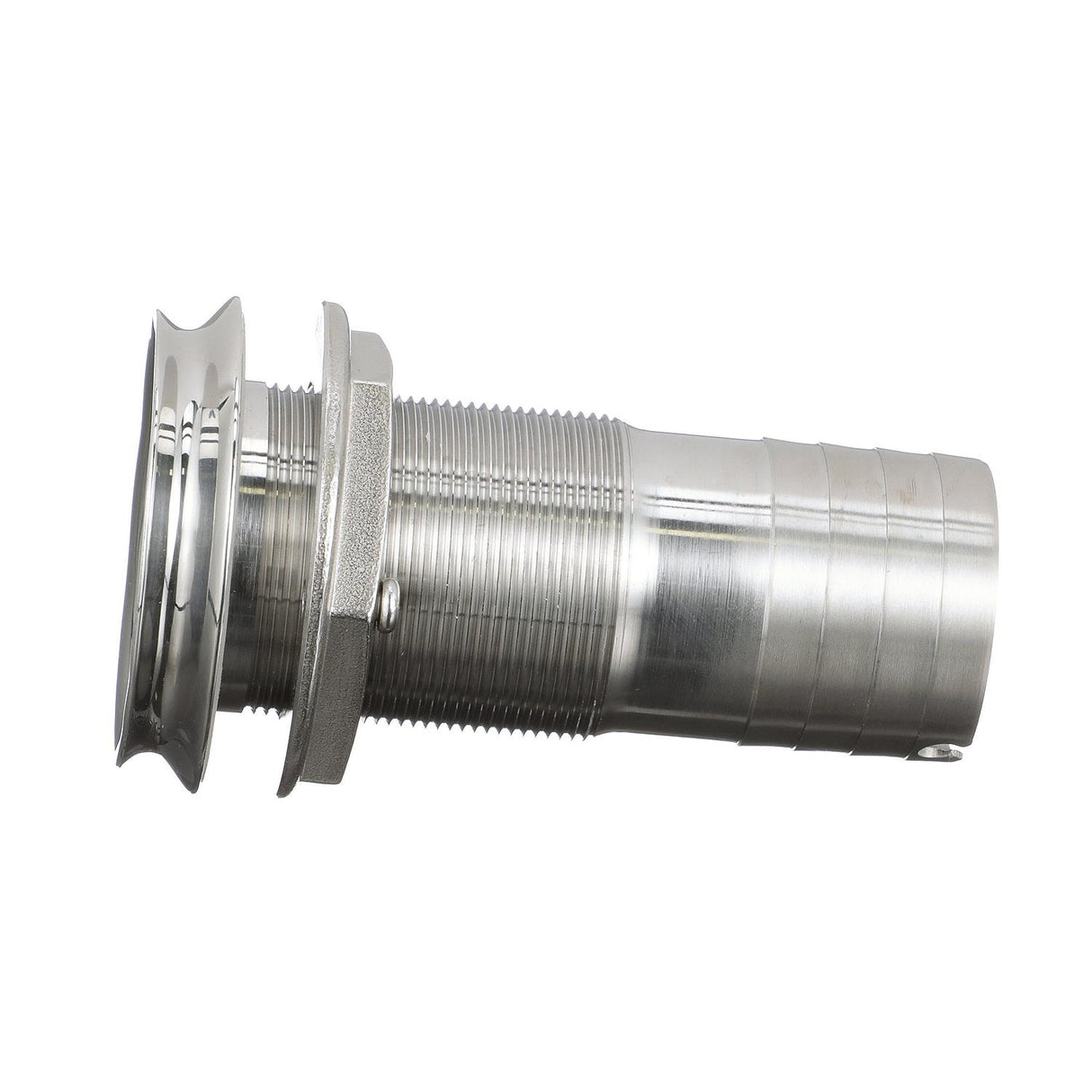 Seachoice Mega-Flow Dripless Thru Hull Fitting, 316 Stainless Steel, Fits 1-1/2 In. Hose, 1-1/2 In. Max. Hull