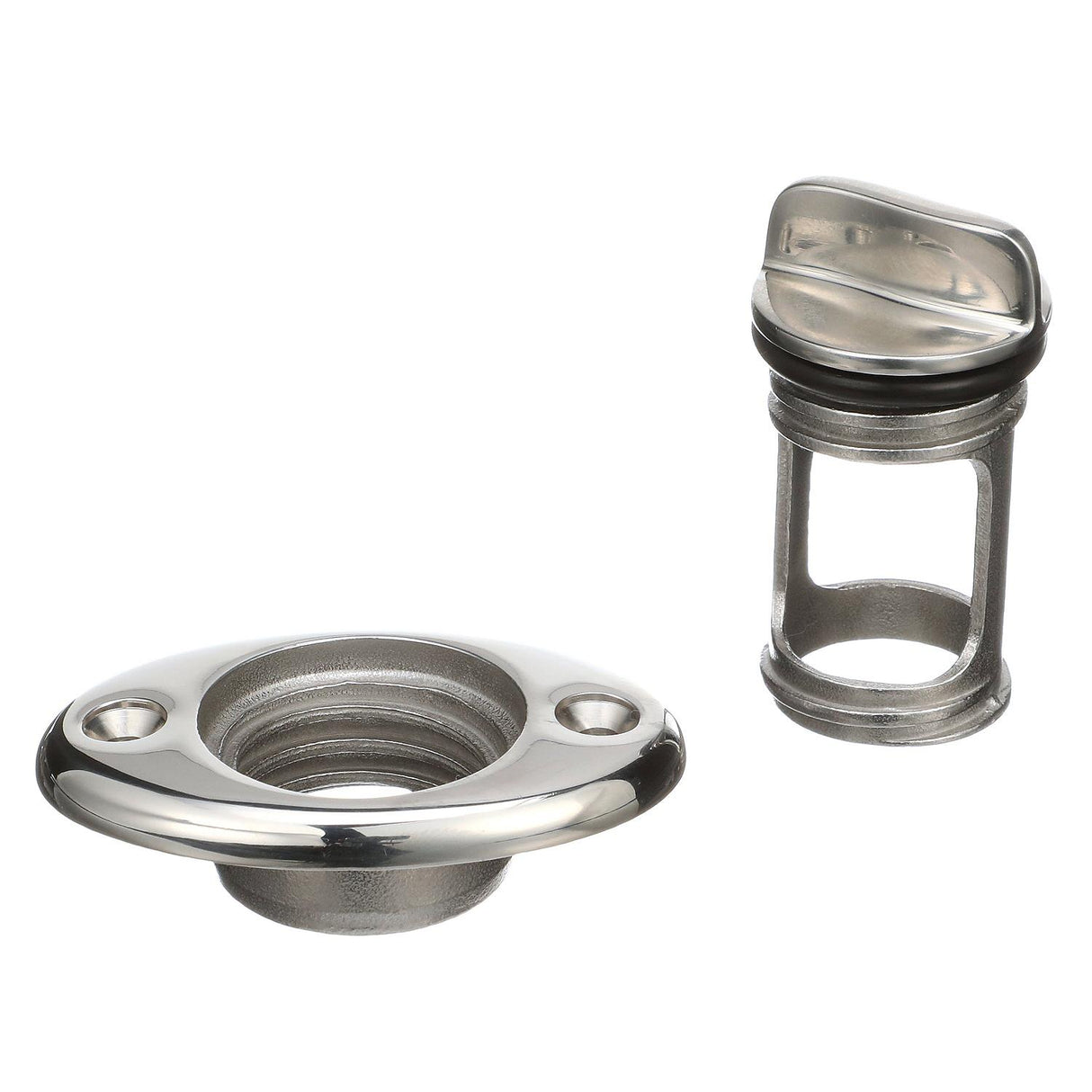 Seachoice Stainless Steel Marine Boat Garboard Drain & Plug, Polished Finish