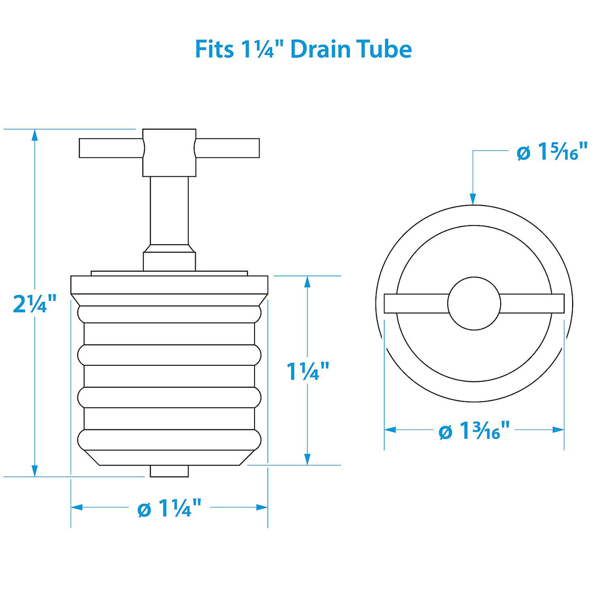 Seachoice Twist-Turn 1.25 In. Marine Boat Brass Drain Plug w/ Neoprene Seal