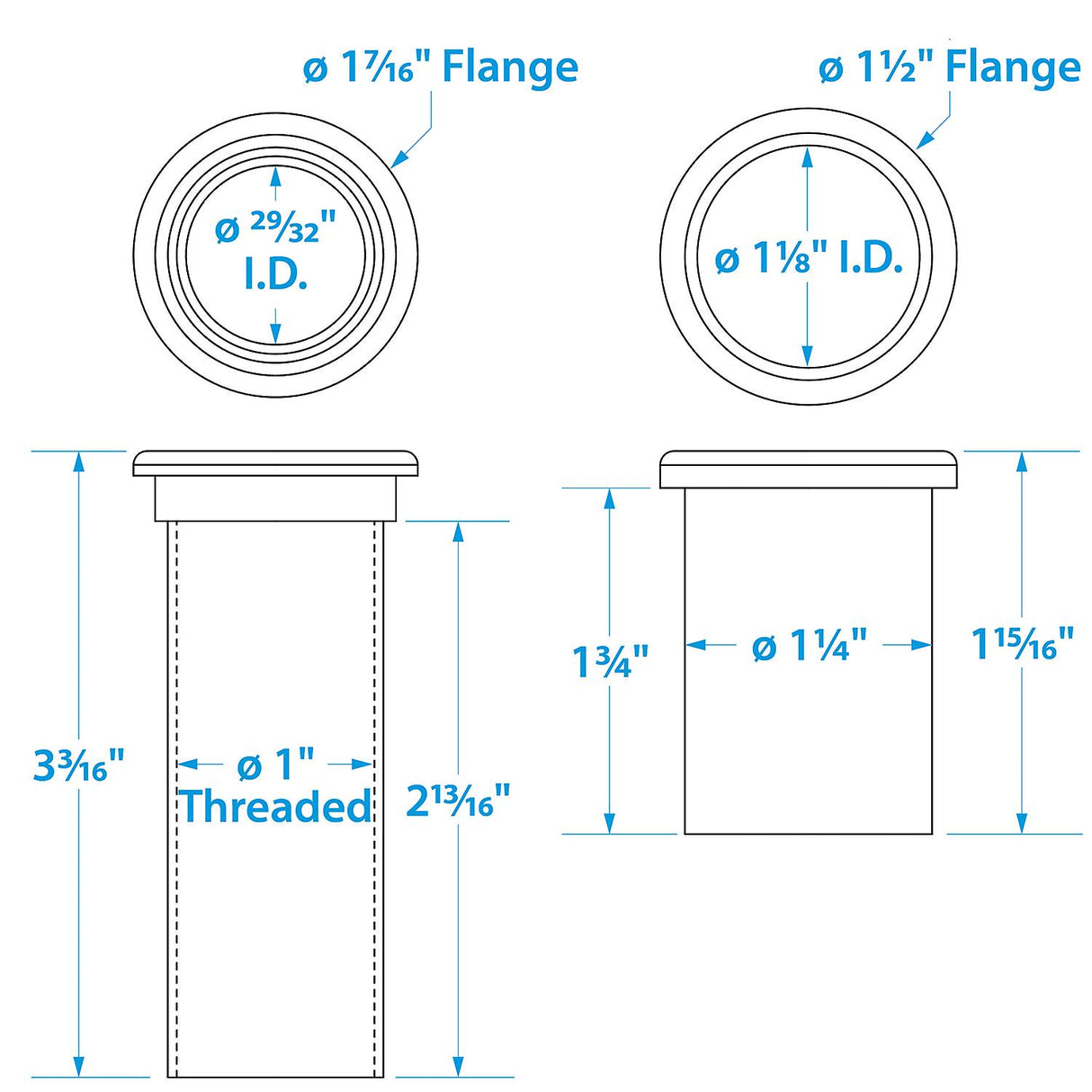 Seachoice 19131 Adjustable Splashwell Drain Tube, Fits 1-1/4 in. Opening, White Plastic