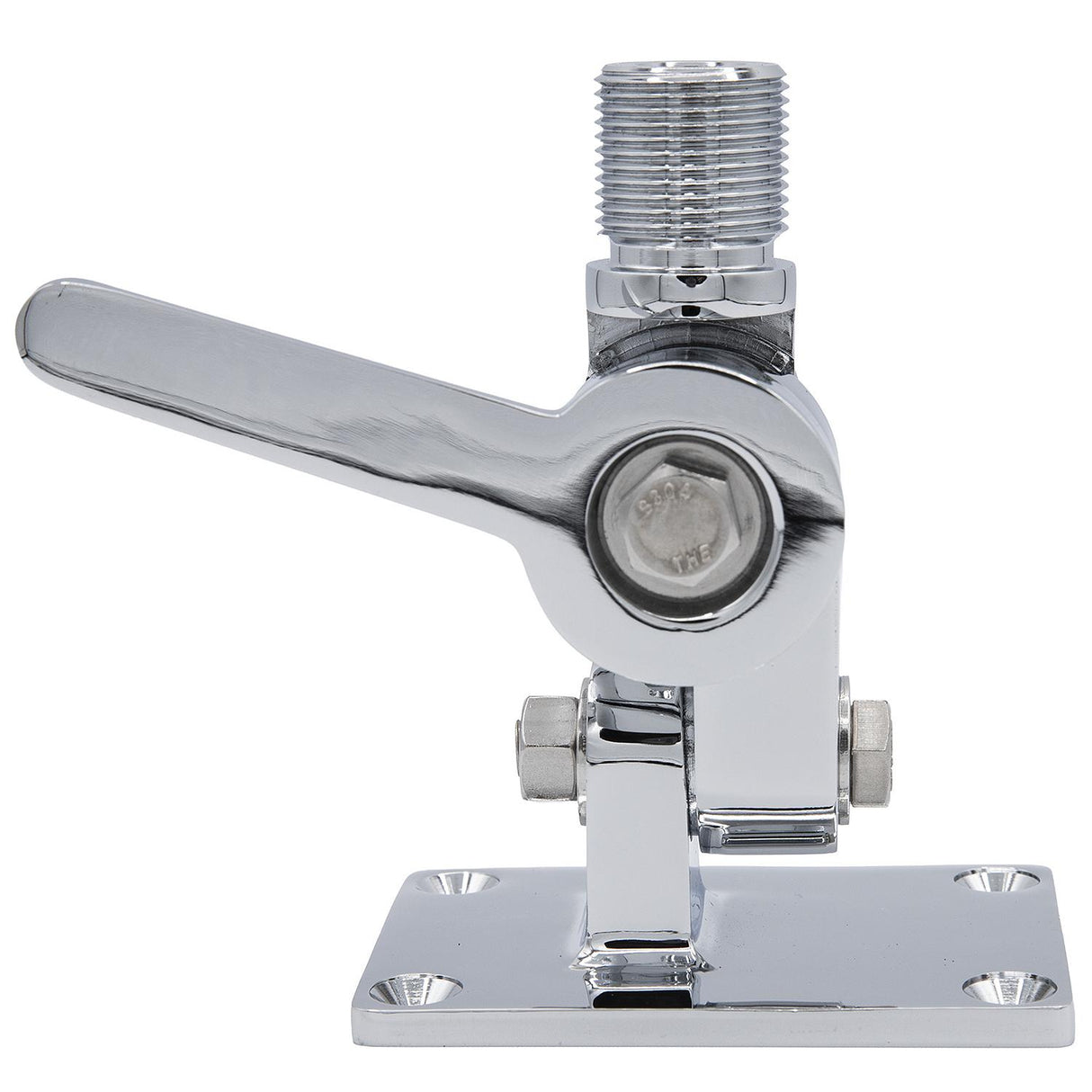 Seachoice 19521 Universal Antenna Ratchet-Mount Base, Chrome-Plated Brass