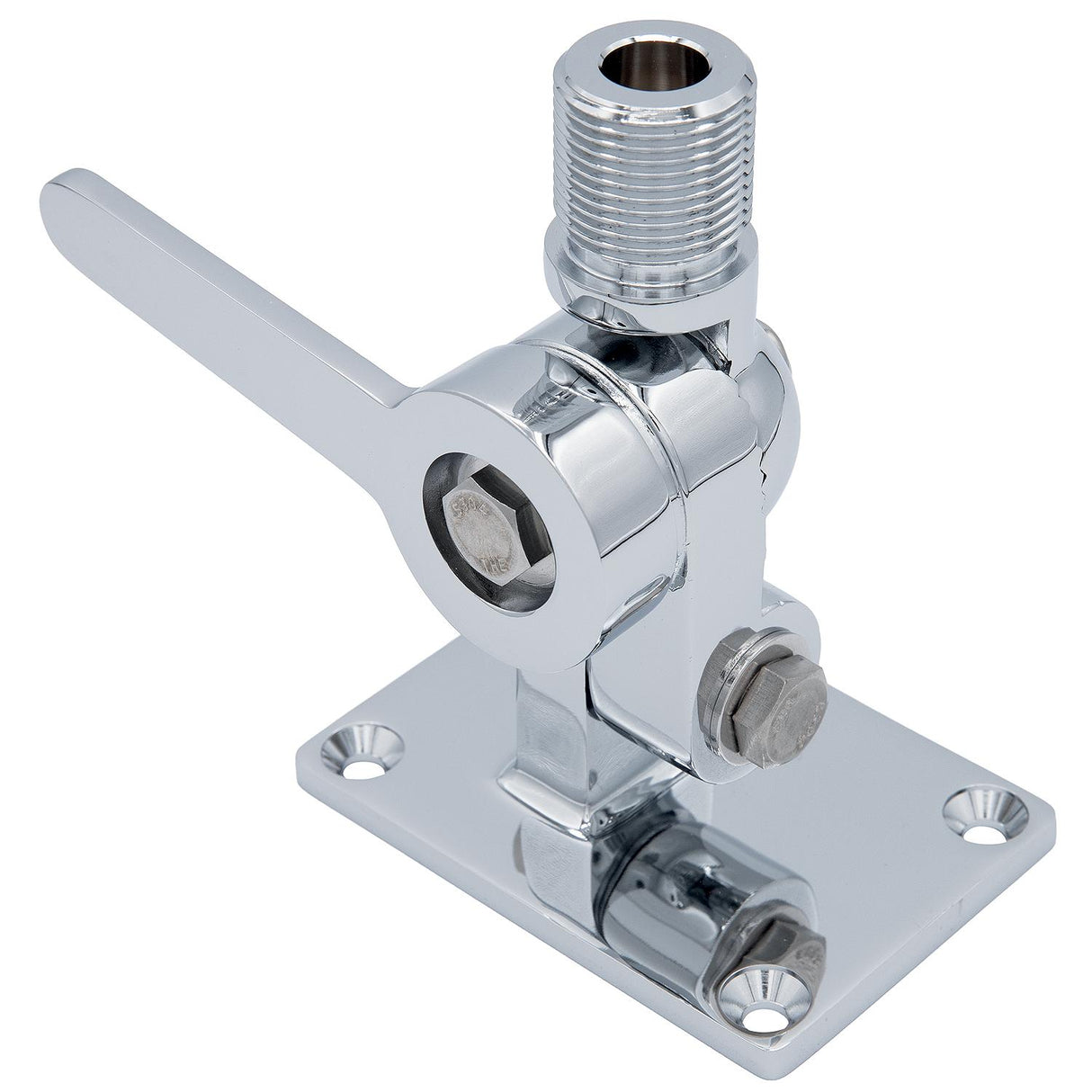 Seachoice 19521 Universal Antenna Ratchet-Mount Base, Chrome-Plated Brass