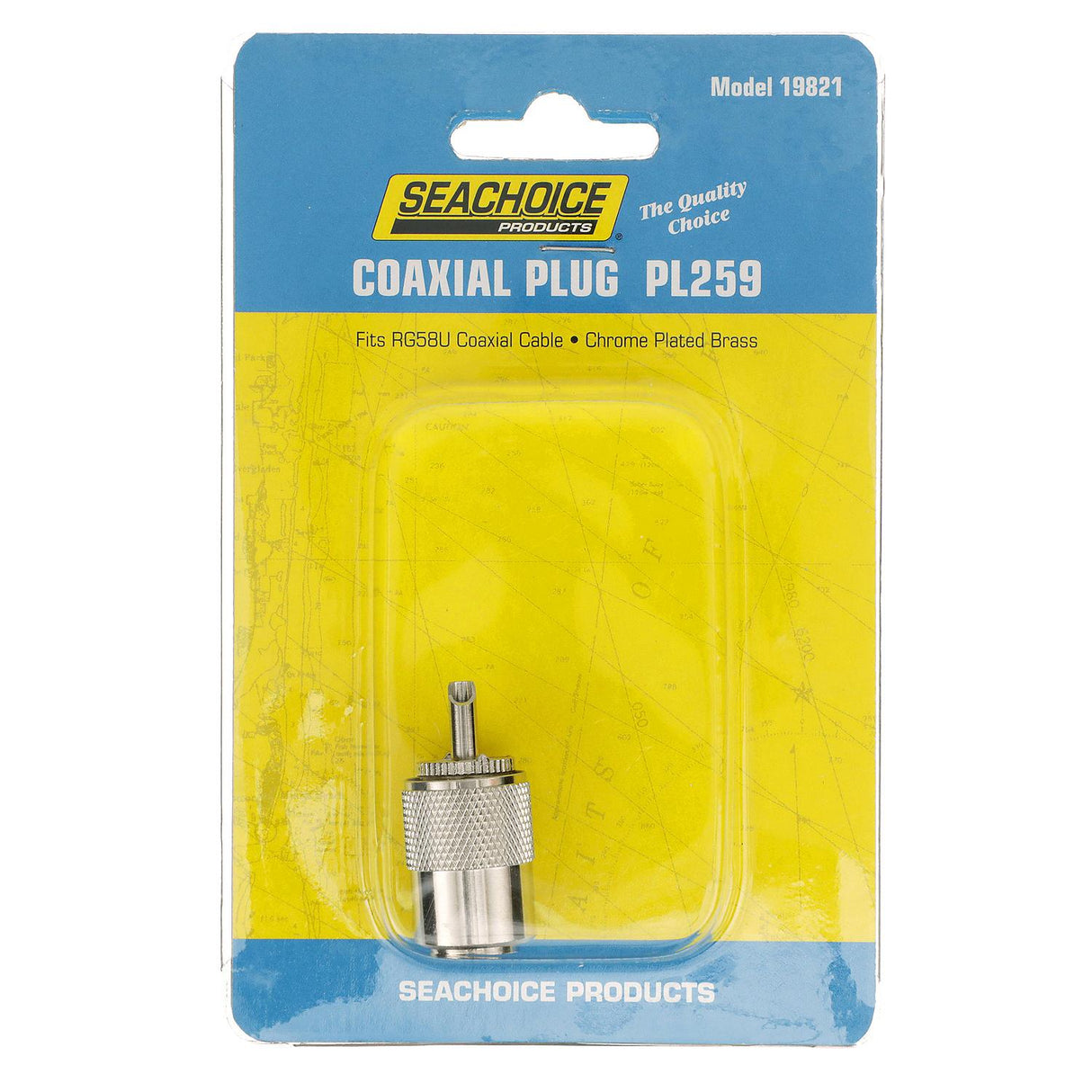 Seachoice PL259 Male Adapter, VHF Cable Antenna Connector
