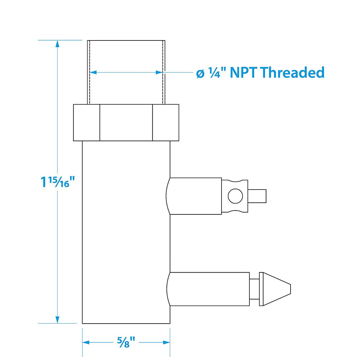 Seachoice Fuel Connector Tank for Evinrude/Johnson, Male, 1/4 in. NPT