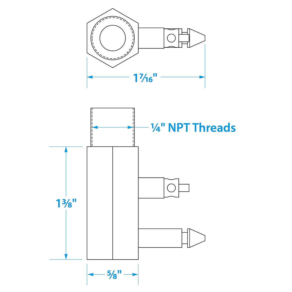 Seachoice Deluxe Fuel Connector for OMC (Evinrude/Johnson), Male, 1/4 in. NPT