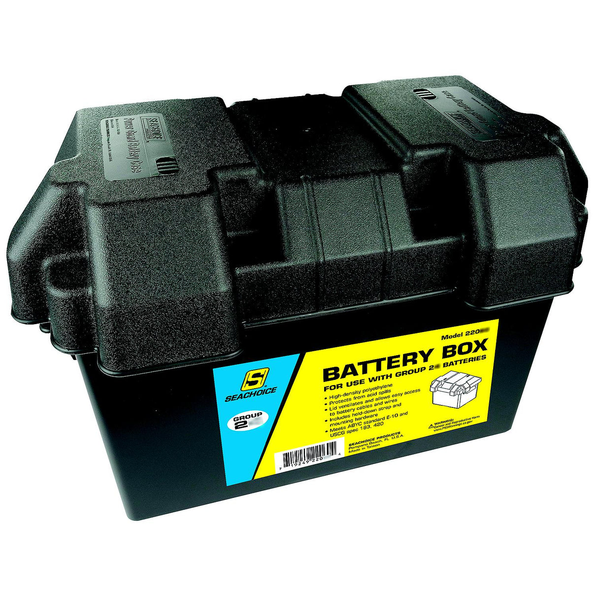Seachoice 22080 USCG-Approved Marine Group 27 Series Standard Battery Box with Strap & Mounting Kit