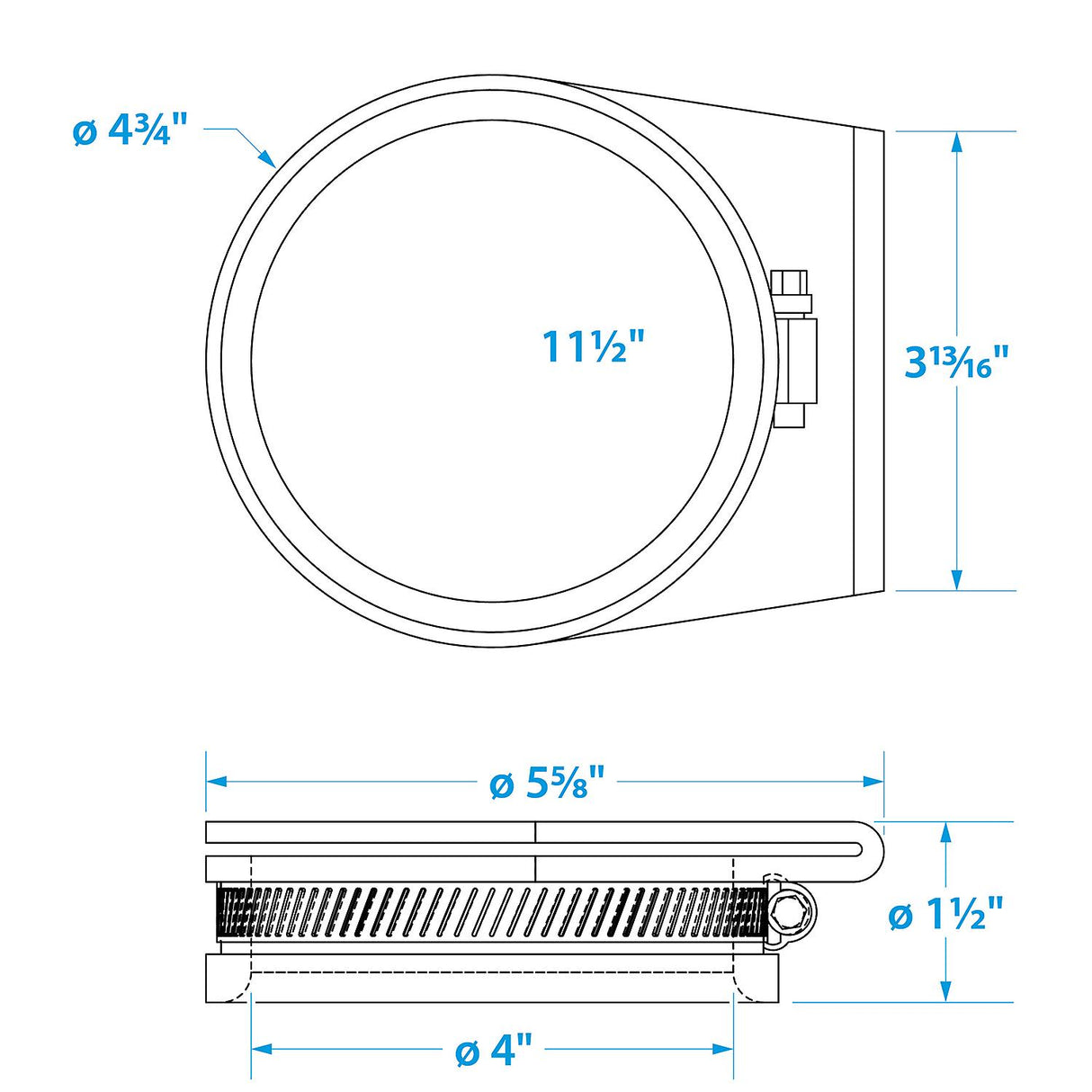 Seachoice Exhaust Guard Covers, Fits 4 in. OD Pipe, Black Rubber with Stainless Steel Hose Clamp