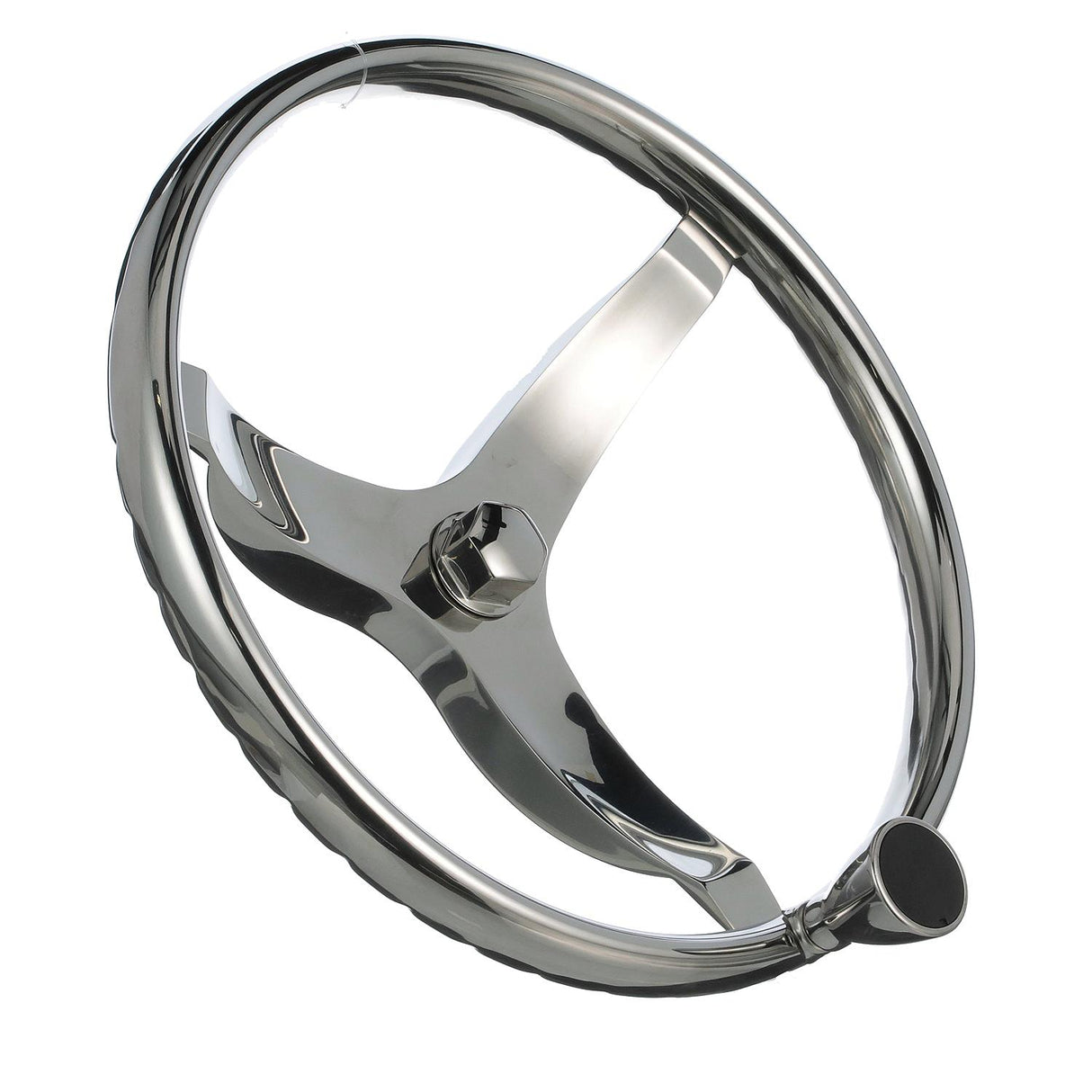 Seachoice 3 Spoke Sports Steering Wheel w/ Turning Knob, Fits 3/4-In. Tapered Shaft, 13.5-In. Diameter