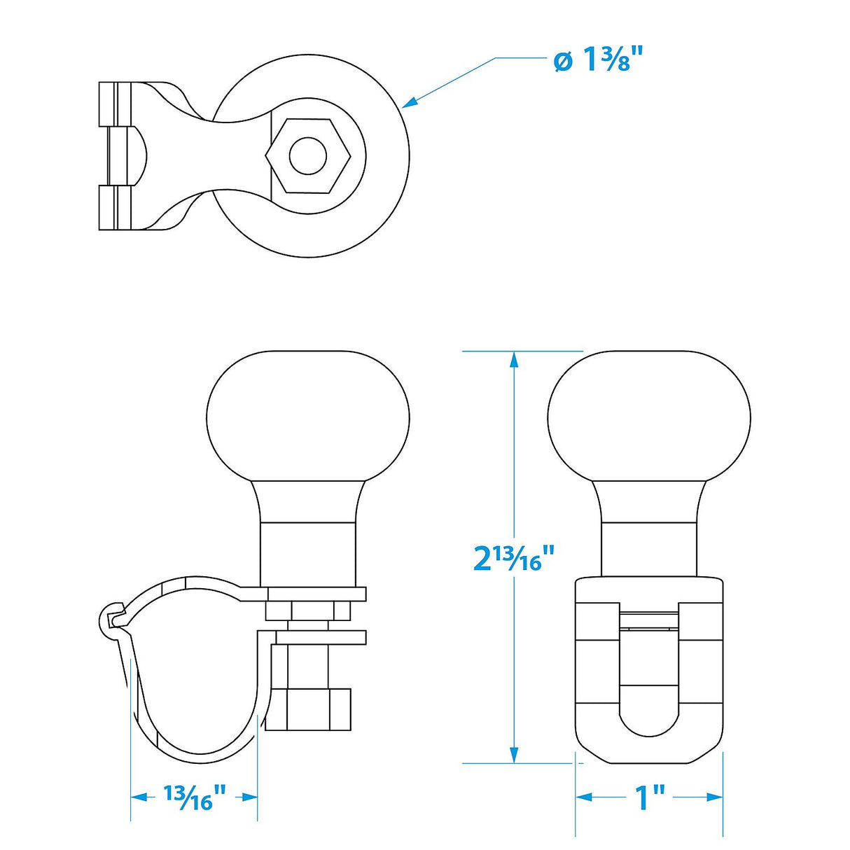 Seachoice Stainless Steel Turning Knob, Fits Destroyer Wheels, Includes Installation Tool