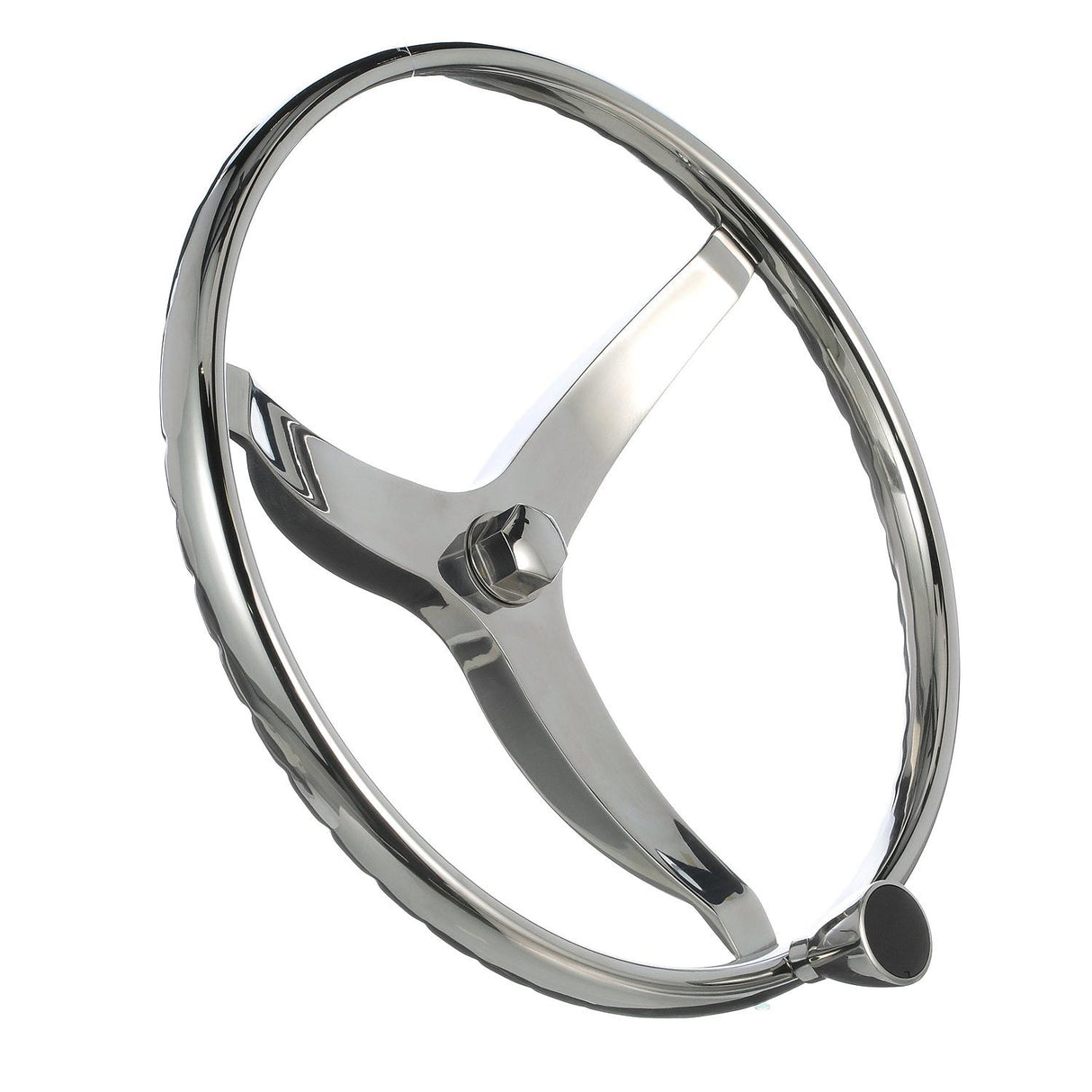 Seachoice 3 Spoke Sports Steering Wheel w/ Turning Knob, Fits 3/4 In. Tapered Shaft, 15.5 In. Diameter