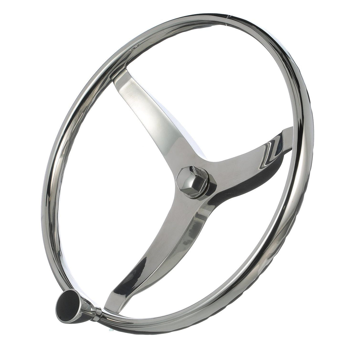 Seachoice 3 Spoke Sports Steering Wheel w/ Turning Knob, Fits 3/4 In. Tapered Shaft, 15.5 In. Diameter