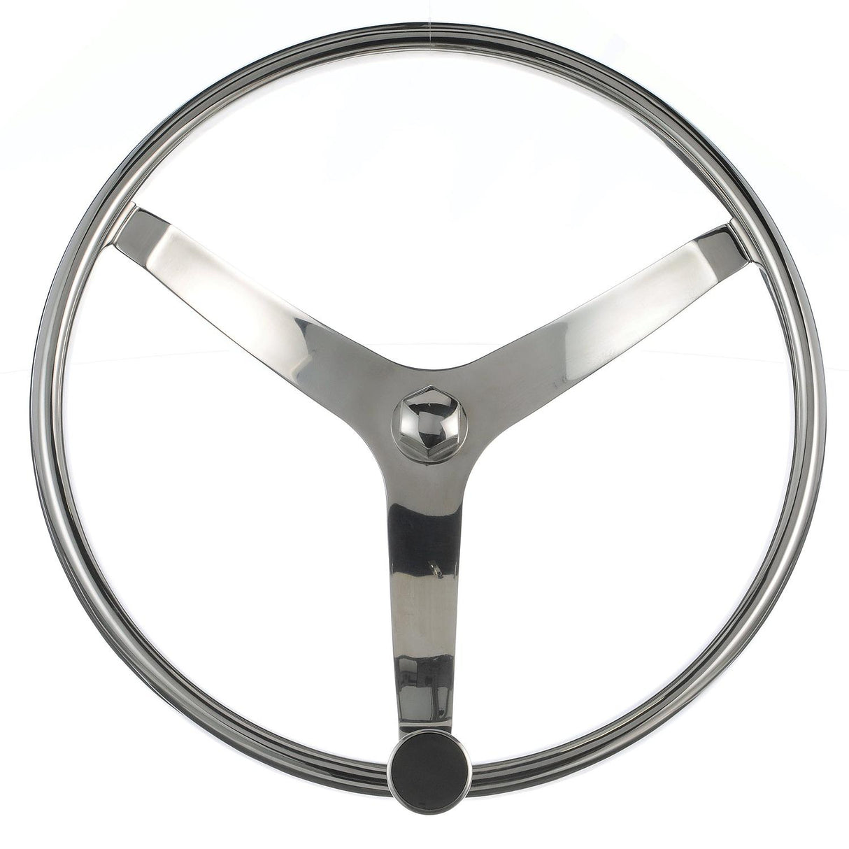 Seachoice 3 Spoke Sports Steering Wheel w/ Turning Knob, Fits 3/4 In. Tapered Shaft, 15.5 In. Diameter