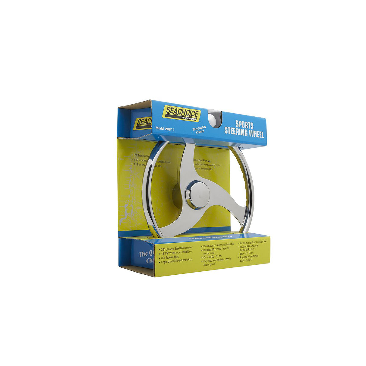 Seachoice 28611 13-1/2 In. Stainless Steel Steering Wheel w/ Knob
