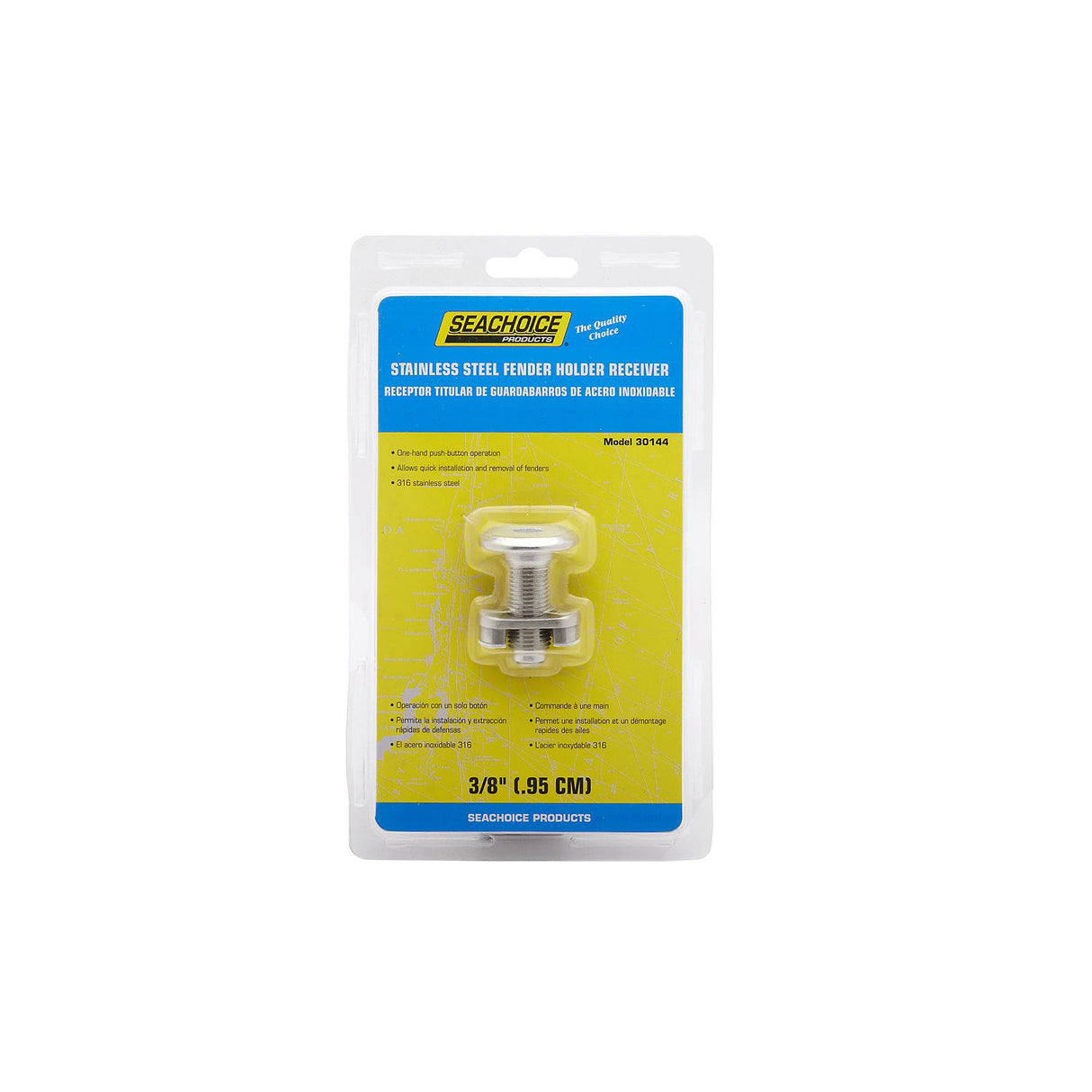 Seachoice Stainless Steel Fender Holder Receiver, 3/8 In.