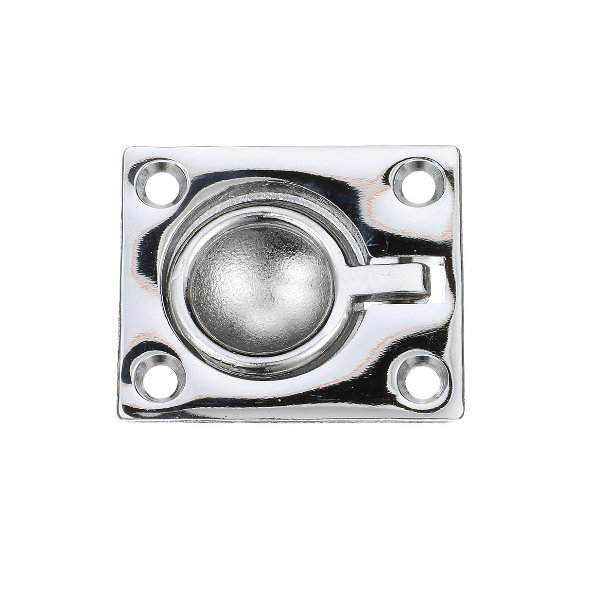 Seachoice Chrome-Plated Cast Brass Square Flush Hatch Ring Pull, 1-1/2 In. X 1-3/4 In.