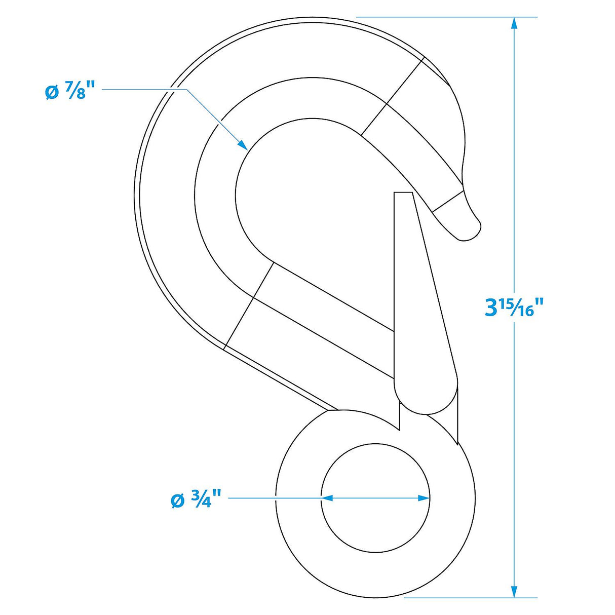 Seachoice Heavy Duty Steel Boat Trailer Winch Hook, 5/8 in. X 3-7/8 in.
