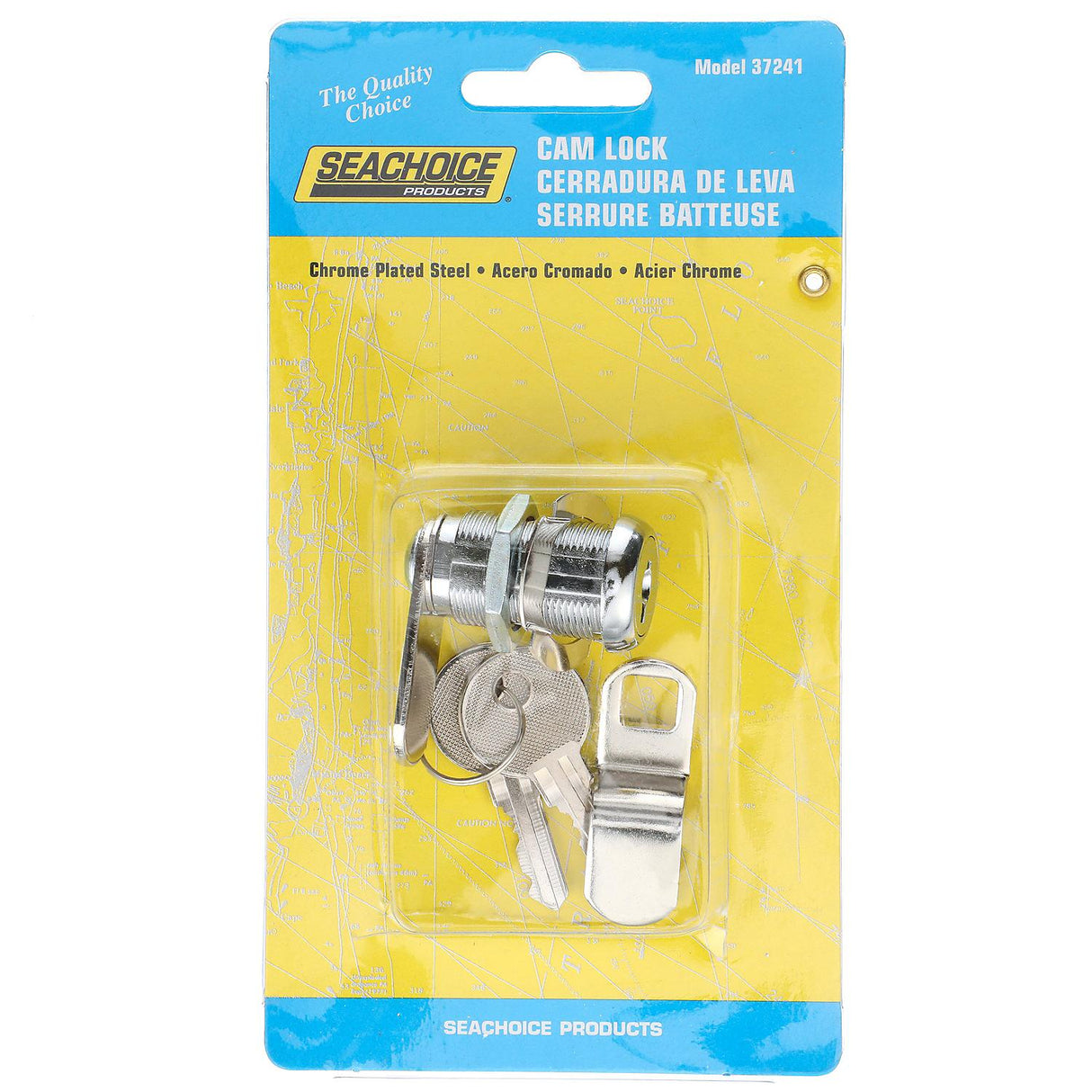 Seachoice Chrome-Plated Steel Cam Lock w/ 2 Matching Keys