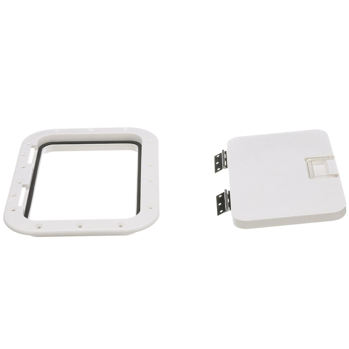 Seachoice White Hinged Hatch, 7 in. X 11 in. Inner Dimensions, Acetone Proof Polypropylene