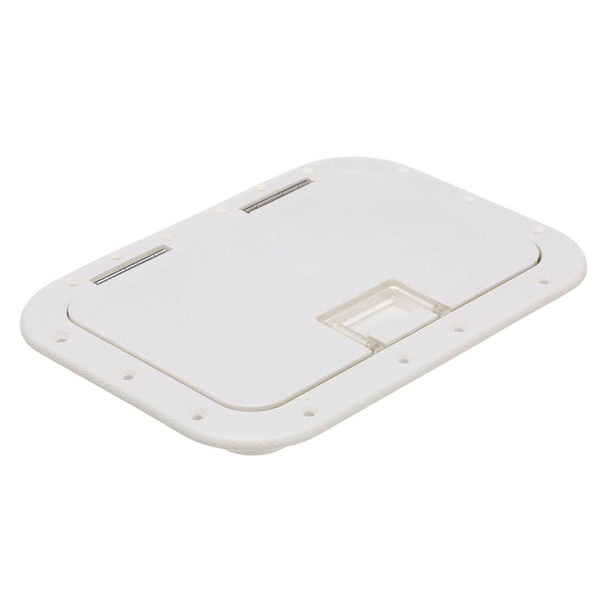 Seachoice White Hinged Hatch, 7 in. X 11 in. Inner Dimensions, Acetone Proof Polypropylene