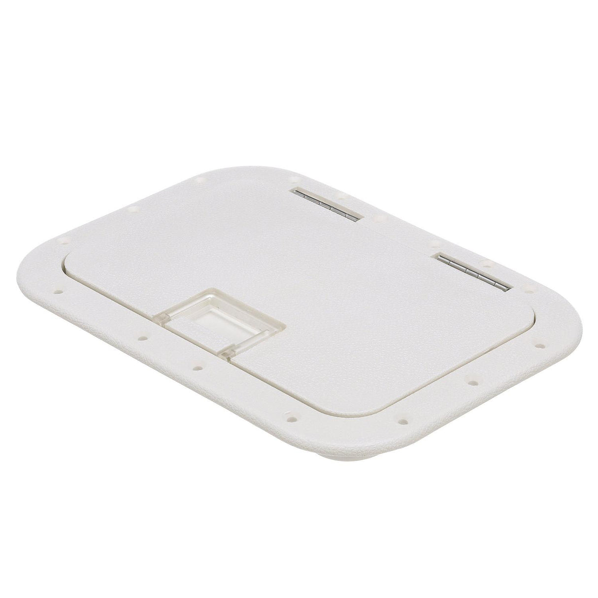 Seachoice White Hinged Hatch, 7 in. X 11 in. Inner Dimensions, Acetone Proof Polypropylene