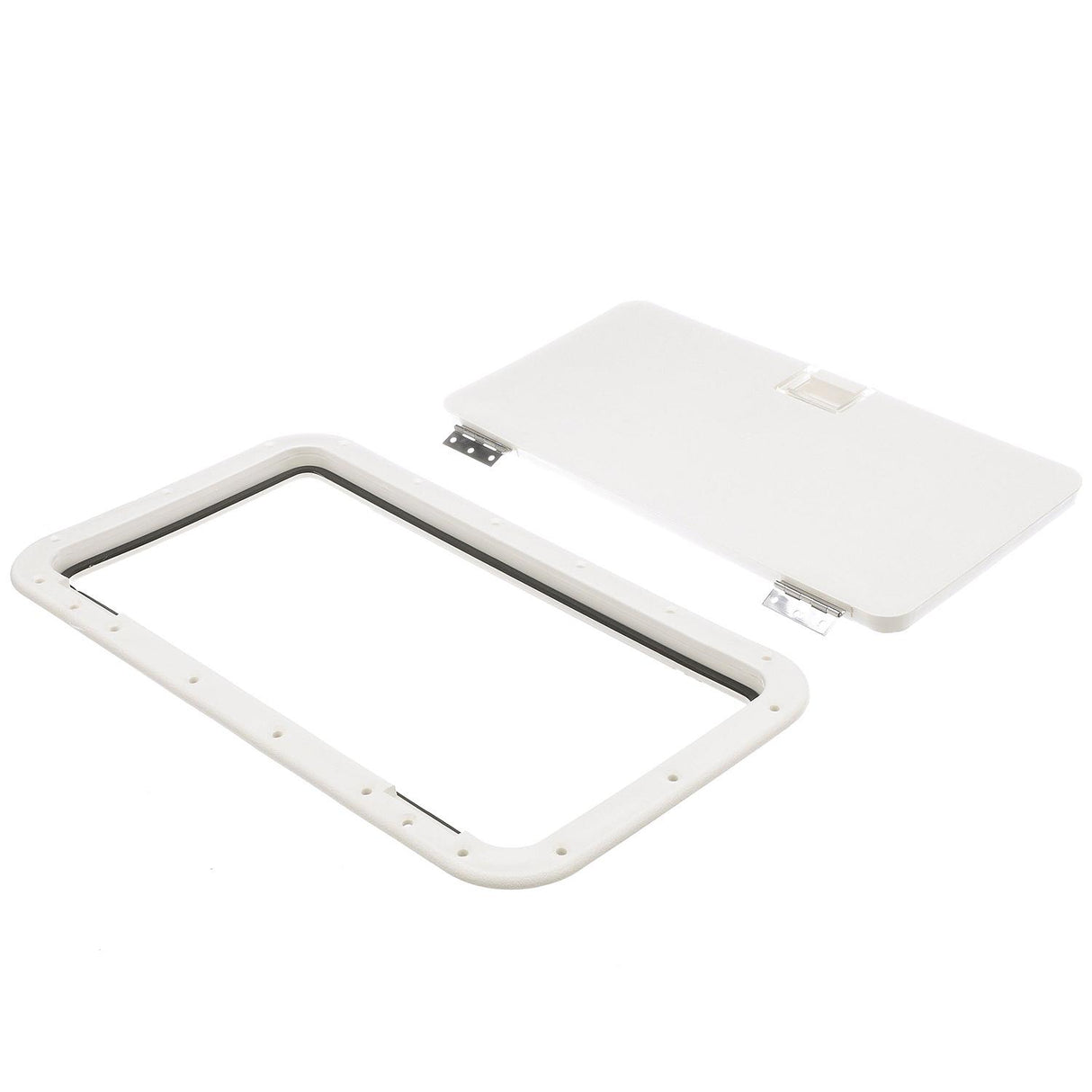 Seachoice White Handle Hatch, 10 in. X 20 in., Stainless Steel Hinge