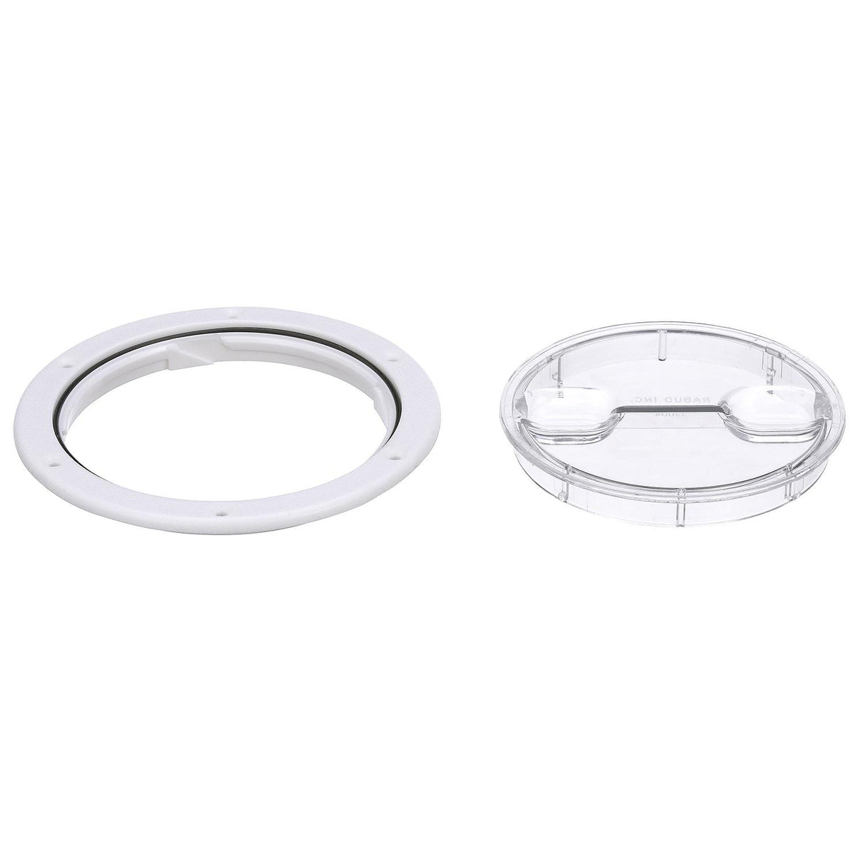 Seachoice 39401 Twist 'N' Lock Deck Plate, White w/ Clear Insert, Up to 6-1/2 In. Diameter