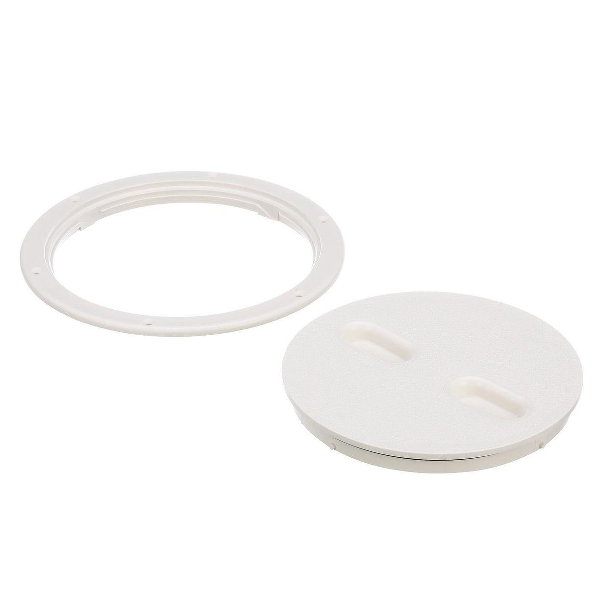 Seachoice 39421 Twist 'N' Lock Deck Plate, White Base and Lid, Up to 8-1/2 in. Diameter