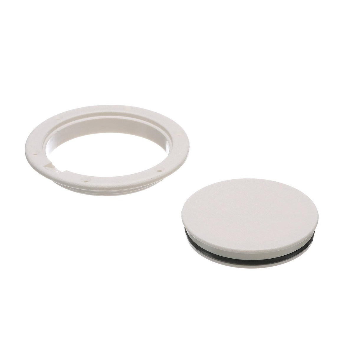 Seachoice White Pry-Up Deck Plate, Watertight, Up to 4-3/8 in. Diameter