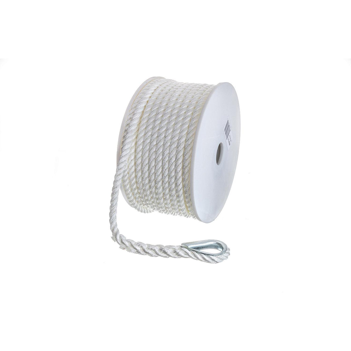 Seachoice Anchor Line Rope, 3-Strand Twisted, White, Nylon, 3/8 In. X 100 Ft.
