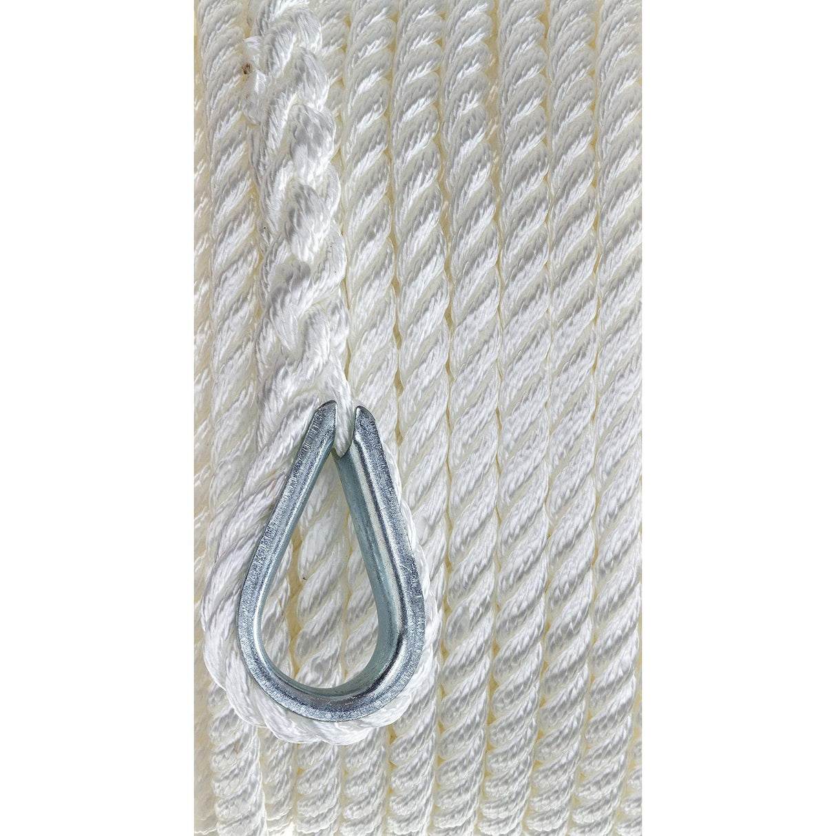 Seachoice Anchor Line Rope, 3-Strand Twisted, White, Nylon, 3/8 In. X 100 Ft.