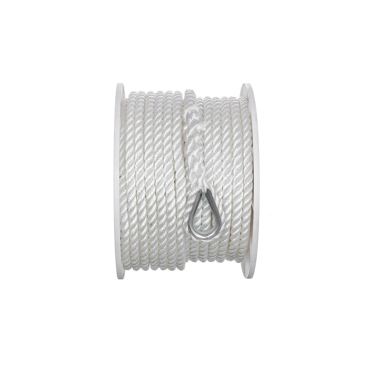 Seachoice Anchor Line Rope, 3-Strand Twisted, White, Nylon, 1/2 in. X 150 Ft.