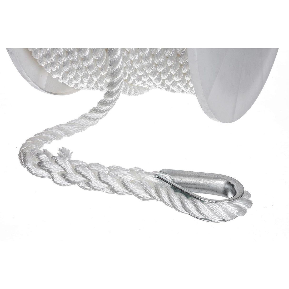 Seachoice Anchor Line Rope, 3-Strand Twisted, White, Nylon, 1/2 in. X 150 Ft.