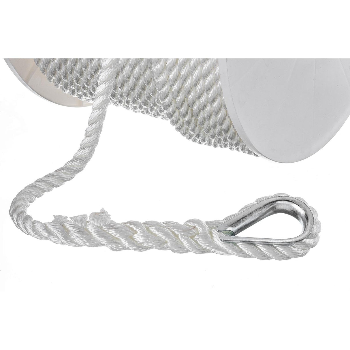 Seachoice Anchor Line Rope, 3-Strand Twisted, White, Nylon, 1/2 in. X 250 Ft.