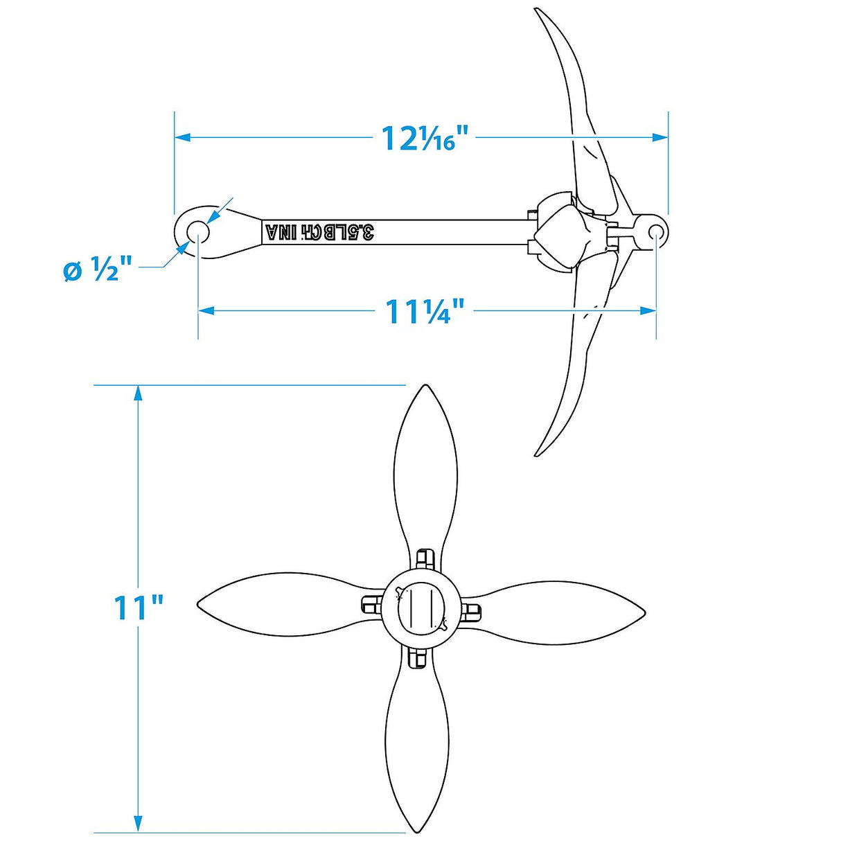 Seachoice Folding Grapnel Boat Anchor, 3.5 Lbs.